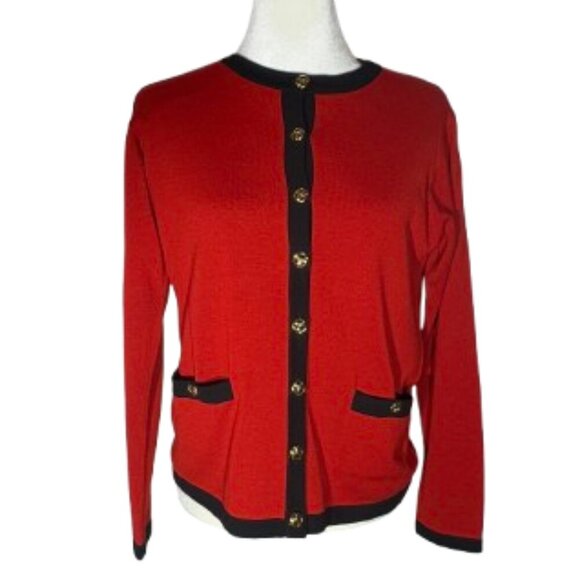 Appleseed's Two Piece Women's Red and Black Cardigan Set Size Small - Picture 2 of 11